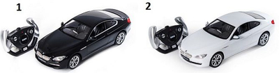 Lodër makine me pult Rastar BMW 6, shkallë 1:14, me bateri, e bardhë