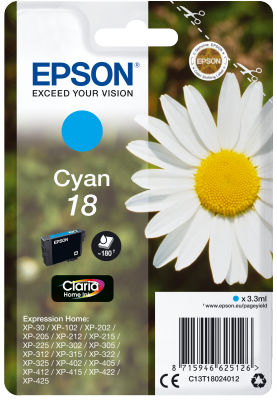 Ngjyrë Epson Singlepack 18 Claria Home, cyan