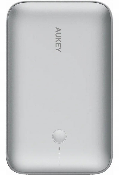 Powerbank Aukey PB-Y55, 10000mAh, USB-C dhe USB-A, argjendtë