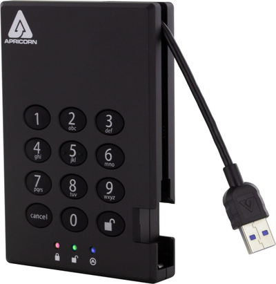 Hard disk i jashtëm Apricorn Aegis Padlock 3.0, 500GB, USB 3.1, i zi