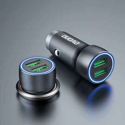 Karikues makine Dudao R4 Plus, 2x USB 3A 18W, 120W, gri metalik