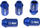 Bulona rrote D1Spec Alu, 12x1.25, set 20 copë, blu