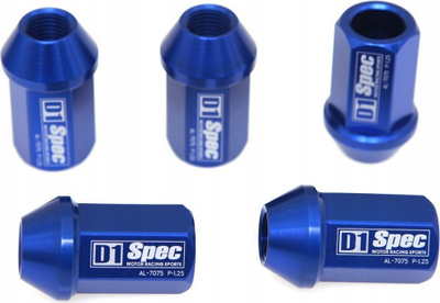 Bulona rrote D1Spec Alu, 12x1.25, set 20 copë, blu