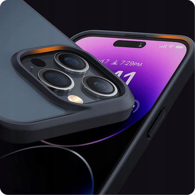Mbulesë telefoni Tech-Protect Magmat për iPhone 15 Pro, TPU edhe polikarbonat, transparente me kornizë të zezë