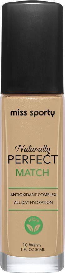 Fondatinë fytyre Miss Sporty Naturally Perfect Match, 10 Warm, 30ml