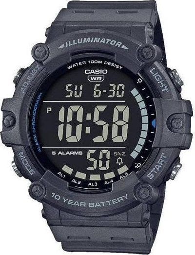 Ora digjitale Casio AE1500WH 8B, rezistente ndaj ujit 100m, bateri 10 vjet, gri
