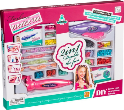 Set kreativ dekorimi flokësh Leantoys, DIY, shumëngjyrësh