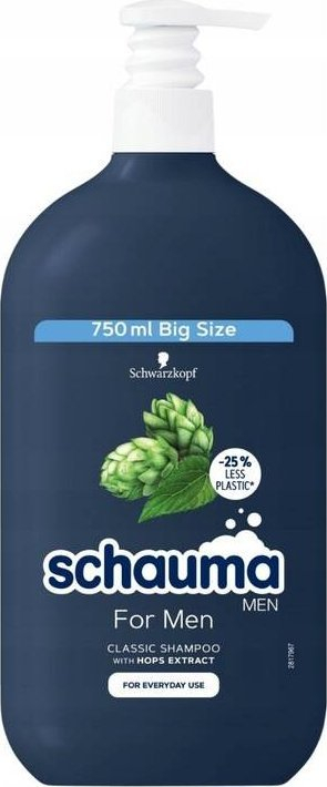 Shampo për burra Schwarzkopf Schauma Men, për përdorim përditë, 750 ml