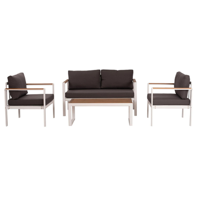 Set alumini LIFE 4-pjesësh për ambient të jashtëm (HM5089.11), bardhë/ gri