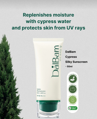 Krem mbrojtës ndaj diellit DalBam Cypress Silky Sunscreen 50+ PA++++, 50ml