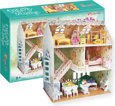 Puzzle 3D Cubicfun Dollhouse Dreamy P645H, shtëpi kukullash, set ndërtimi, shumëngjyrëshe