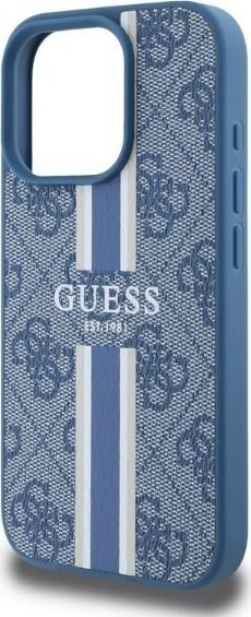 Mbulesë telefoni Guess 4G Stripe, MagSafe, për iPhone 16 Pro Max, blu