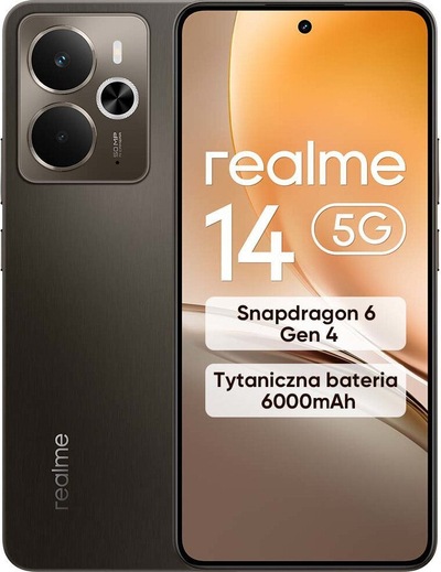 Телефон Realme 14 5G, 6.67\" AMOLED 120Hz, 6000mAh, црн