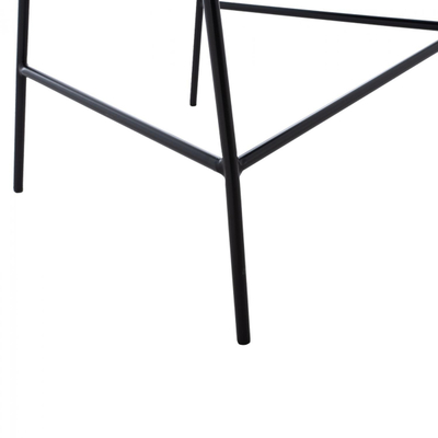 Stol velvet + metal 60×55×100 cm (HM8734.01), gri/ zezë
