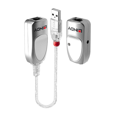 Zgjatues Lindy USB Cat5, 50m, i bardhë