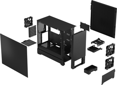 Куќиште за компјутер Fractal Design Pop Silent Black Solid црно