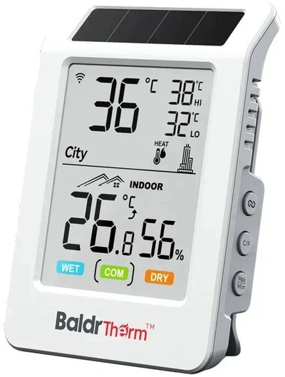 Termohigrometër Baldrtherm HCS596WB, Wi-Fi, me panel solar
