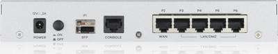 Firewall hardware Zyxel USG Flex 100, 0.9 Gbit/s, VPN IPSec SSL, gri me të kuqe
