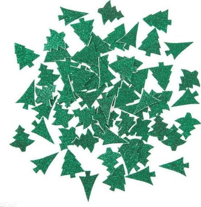 Stickerë shkumë me shkëlqim Dalprint Glitter Foam, bredha Krishtlindjesh, 65 copë, jeshil