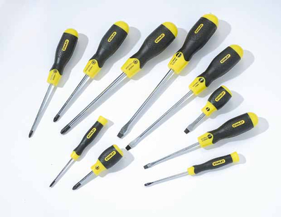 Set kaçavidash Stanley CushionGrip 65-014, 10 copë, SL dhe PZ, i verdhë