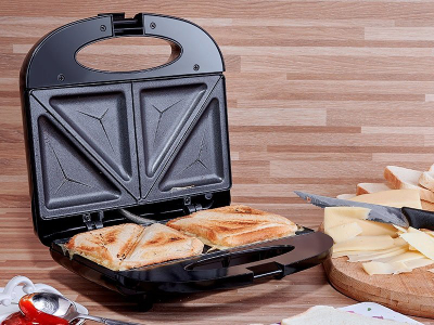 Tostier sanduiçesh Lafe KOP-010B, 750W, pllaka jo-ngjitëse, i zi
