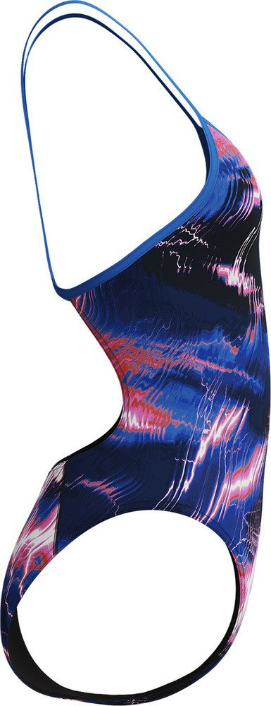 Kostum noti Speedo Women's Club Training Printed Turnback, Endurance+, blu rozë