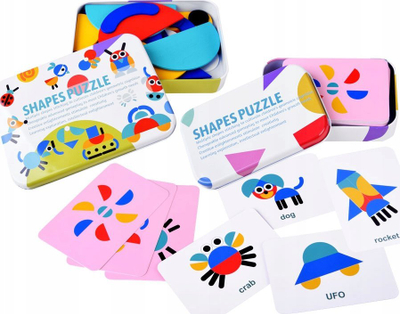 Puzzle druri Montessori ZA4377, tangram edukativ, shumëngjyrësh