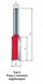 Frezë e drejtë Freud F03FR00334, diametër 10mm, gjatësi 31.8mm, e kuqe