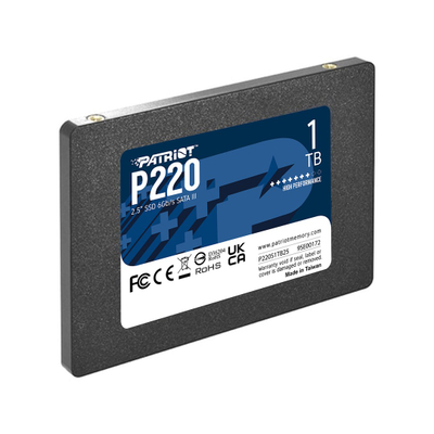 Disk SSD Patriot Memory P220, 1 TB, 2.5", SATA III, e zezë