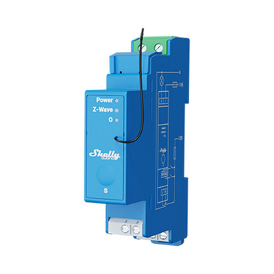 Rele inteligjente Shelly Wave Pro 1, DIN rail, 16A, Z-Wave, i kaltër
