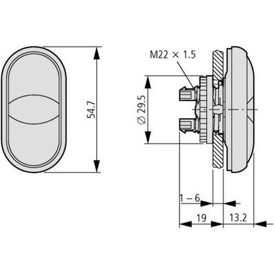 Buton i dyfishtë Eaton M22-DDl-GR-GB1 / GB0