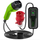 Karikues portativ për makinë elektrike Qoltec Mobile Charger 2in1, Type 2, me rregullim rryme, i zi me jeshile