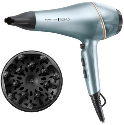 Фен за коса Ремингтон AC9300 Shine Therapy PRO, 2200W, со дифузер, сина