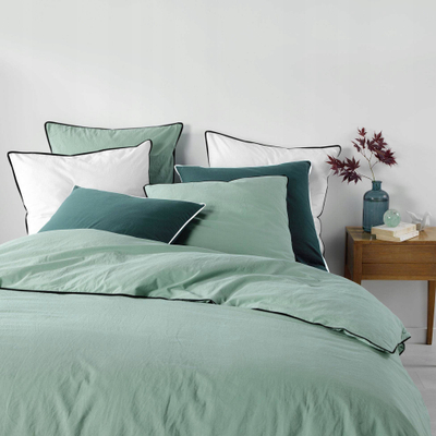 Komplet shtrati Aquamarine Washed Cotton Linette Sage, 240x220 cm, pambuk 100%