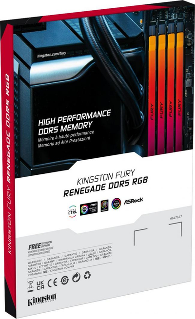 Memorie Kingston Fury Renegade RGB, DDR5, 32 GB, 6000 MHz, CL32, KF560C32RSAK2-32