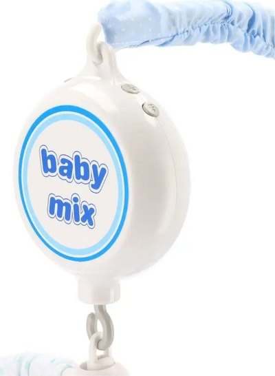 Karusel krevati Baby Mix me drerë dhe arusha pelushi, me melodi, blu