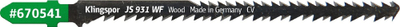 Tehe sharrë pendulë Klingspor JS 931 WF, 115mm, set 5 copë, metalik