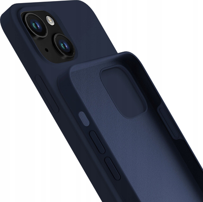 Kapak silikoni 3MK për iPhone 15 Plus, mbrojtës, blu navy