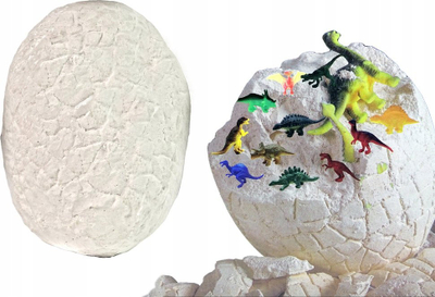 Set arkeologjik për fëmijë me vezë gipsi, 12 figura dinosaurësh, multingjyrëshe