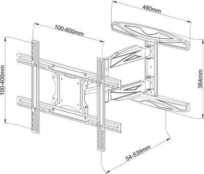 Mbajtëse murale Techly ICA-PLB 171L, 40"-65", ultra slim, me nivel