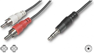 Kabllo audio Techly 3.5mm në 2x RCA, 0.5m, e zezë