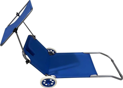 Шезлонг склоплив Floating Lounger, со тенда и тркала, 112x62x90cm, сина