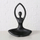 Mbajtëse qirinjsh tealight YOGA, porcelan, 30 cm, e zezë