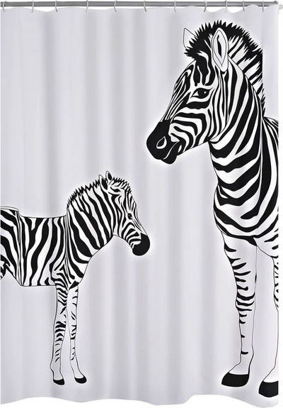 Perde dushi RIDDER Zebra, 180x200cm, kundra ujit, bardh e zi