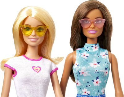 Set lodrash Barbie HJY84, 2 kukulla me biçikletë dhe skateboard, me këlysh qeni, shumëngjyrësh