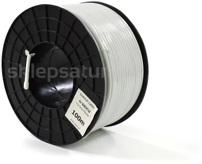 Коаксијален кабел RG6 tc 685CU Trishield, бакарно јадро 1.02mm, 100m, бел