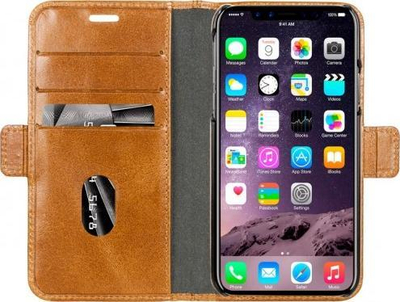 Kopertinë lëkure dbramante Bernstorff për iPhone XS / X, dark tan