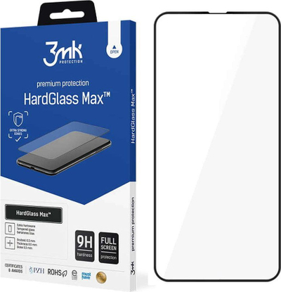 Mbrojtës ekrani 3MK HardGlass Max Finger Print, për iPhone 13, full cover, i zi