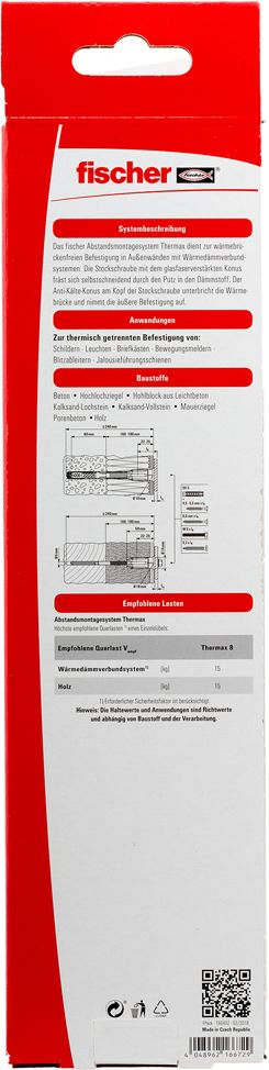 Distancues izolues Fischer TherMax 520115, 240mm, 18mm, set me 2 copë