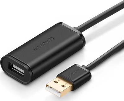 Ugreen USB 2.0 Активен Продолжувачки Кабел, 10 m, Црн